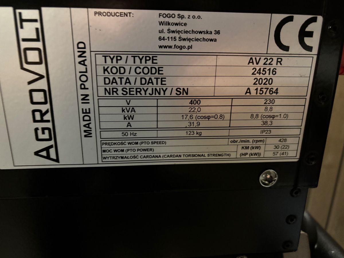 Tutte le macchine: Zapfwellengenerator Agro Volt – Nuovo (secondo la descrizione) da Wimmis venduto da solex49 1