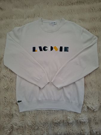 Pull en maille Lacoste - Blanc - Logo brodé - Taille 5 (L)