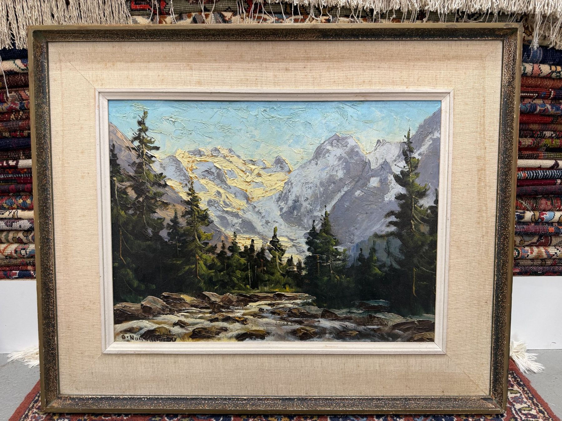 Dipinti: Wunderschönes Alpenbild von Otto Nussbaumer aus Bern – Usato da Steinhausen venduto da ZeitreiseBrocki