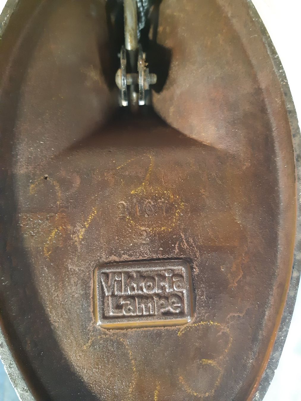 Bankamp Lampade: Alte Emaille  Banklampe Marke Viktoria – Usato da Winterthur venduto da lampenretter 4