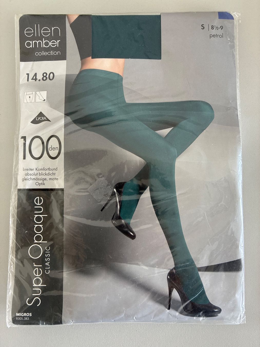 Ellen Amber Calze & Collant: Blickdichte Strumpfhose, Petrol, in Grösse S, 100 den – Nuovo e nell'imballaggio originale da Eggenwil venduto da mic_b5l2
