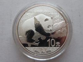 China 10 Yuan Panda Münze 2016 / 30g. Silber