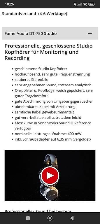 Cuffie: Fame Audio DT-750 Studio Kopfhörer – Usato da Zollikerberg venduto da Mountainman26 1