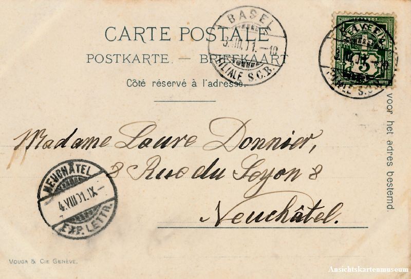 Cartoline postali: Basel - Spalentor Litho + 1901 TOP – Usato da Emmenbrücke venduto da teestube 1