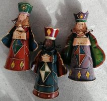 3 Könige aus Metall (Blech), Vintage Weihnachtsdeko