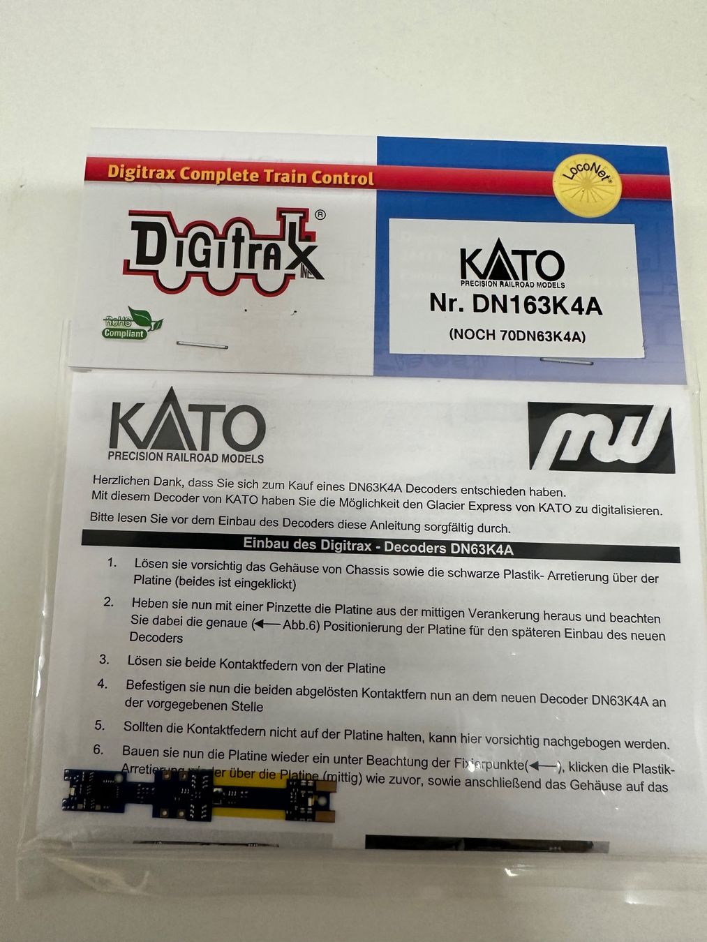 Kato Modelleisenbahnen: Kato, Noch, DN163K4A Digitrax Decoder zu RhB Loks – Neu (gemäss Beschreibung) aus Chur von Michalis 1