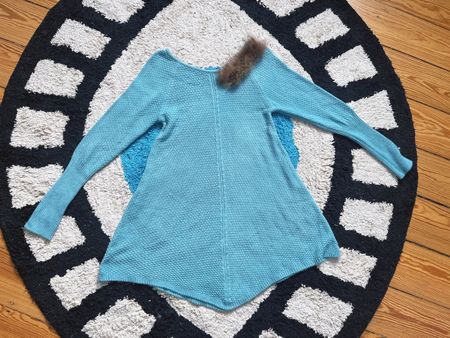 Completely new Stylish Blue Winter Tunic with Fur S -M
