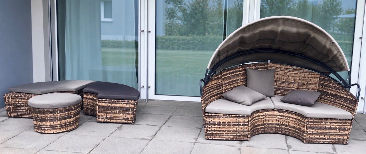 Sofas: tectake Polyrattan-Sonneninsel mit Sonnendach – Gebraucht aus Oberglatt ZH von santonic79 6