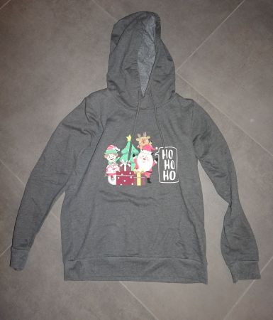 Weihnachtlicher Hoodie, Grau, Grösse S, Top Zustand!