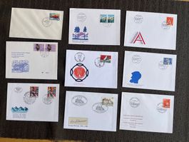 18 enveloppes FDC Suisse 1962-1998
