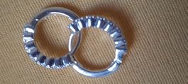 Ohrringe Creolen silberfarben mit Zirkonia gebraucht