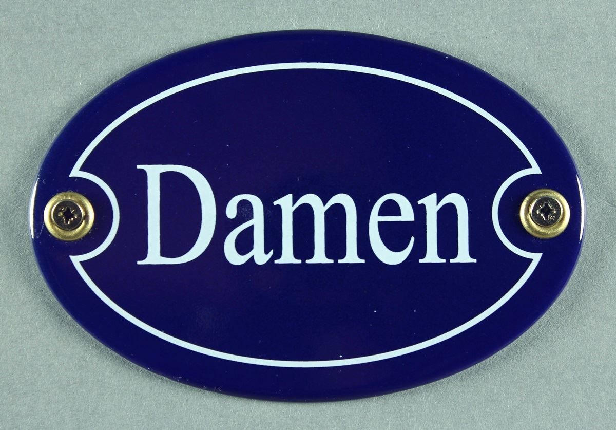 Insegne: Emailleschild oval-DAMEN-BLAU – Nuovo e nell'imballaggio originale da Rupperswil venduto da big-one-sale