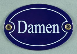 Emailleschild oval-DAMEN-BLAU