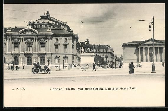 Cartoline postali: Genève, Theatre, Monument General Dufou – Usato da Berlin venduto da bartko-reher