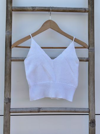 Weisses Strickoberteil von Brandy Melville, Gr. XS
