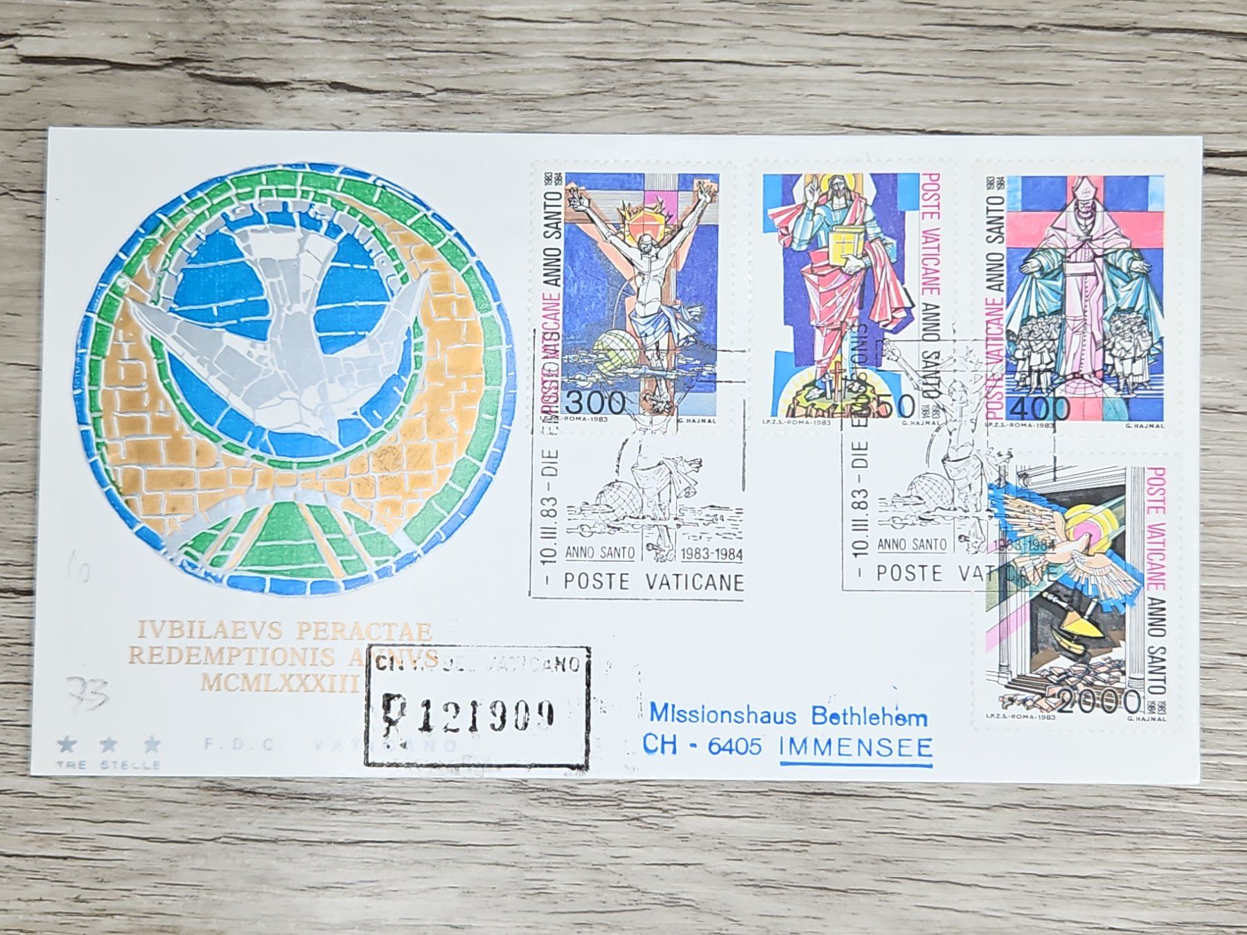 Tutti i francobolli: CL05 Enveloppe + Timbre Poste Vaticane 1984 – Usato da Cousset venduto da Patrick_Collections