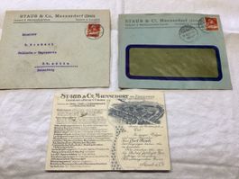 Maennedorf 3 documents commerciaux 1916-1917