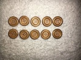 10 Knöpfe Aufnäher Holz Näh Knopf aufnähen annähen   OVP