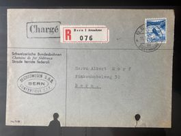CH 1945 R-Brief SBB Rechtswesen Bern 30Rp.Rheinfall
