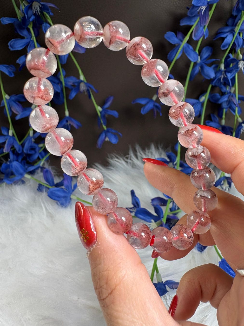 Minerali & Pietre curative: Roter Phantomquarz Armband – Nuovo e nell'imballaggio originale da Neuheim venduto da m.hald 1
