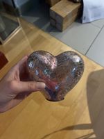 Dekoration Herz Glas Roségold Riss-Effekt neu