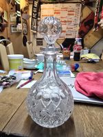Wunderschöne Kristall Karaffe mit Stöpsel 30cm (V)