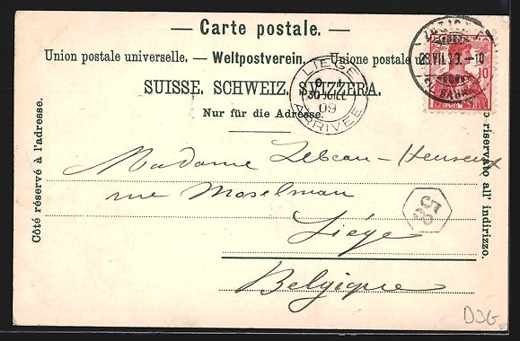 Cartoline postali: Lithographie Zürich, Teilansicht, 1909 – Usato da Berlin venduto da bartko-reher 1
