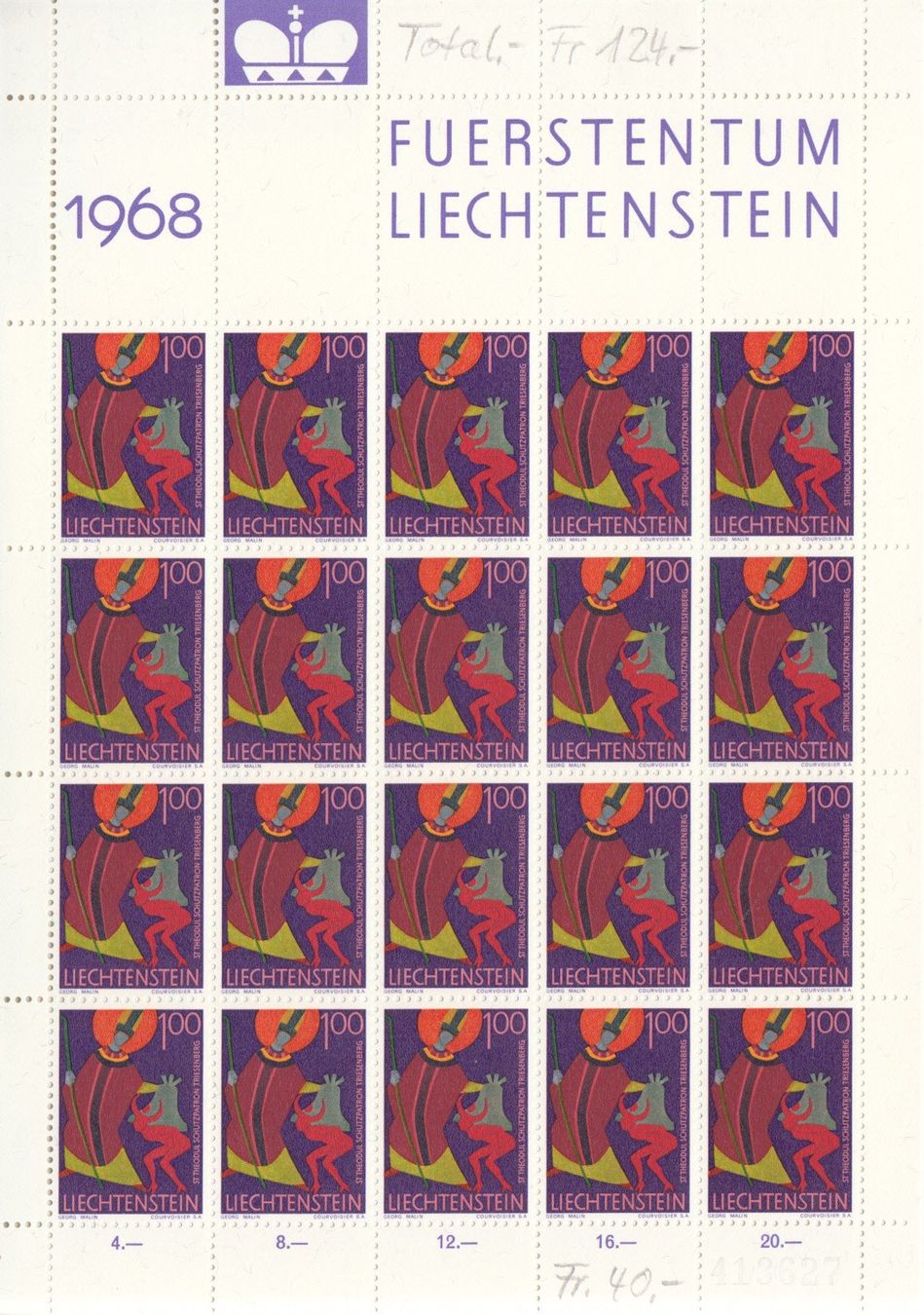 Alle Briefmarken: LBK 422 - 430 Bogen postfrisch – Gebraucht aus Bürglen TG von StampGraf 8