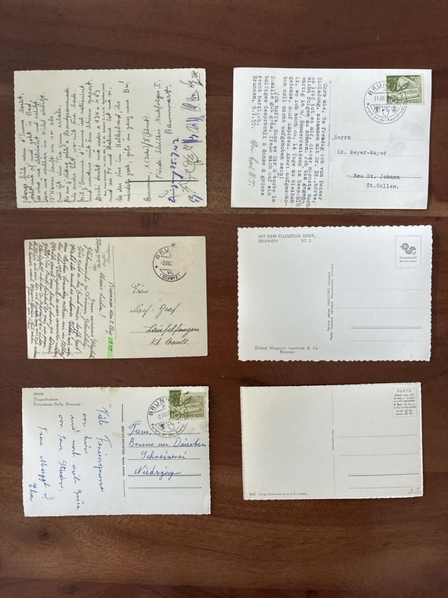Cartoline postali: 12 Ansichtskarten Schweiz von Brunnen SZ – Usato da Oftringen venduto da Cla.vD.74 3