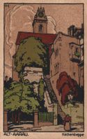 Alte Ansichtskarte von Aarau - Kirchentreppe, Rarität! 1924