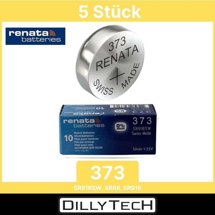 Caricatori & Batterie: Renata 373 Box, SR916SW Knopfzellenbatterie - 5 Stk. – Nuovo e nell'imballaggio originale da Erlenbach ZH venduto da dillytech.ch