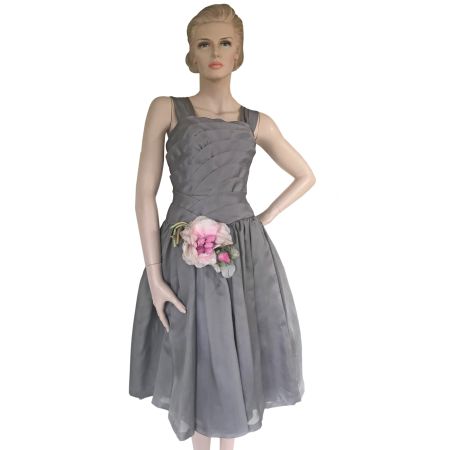 Partykleid Kleid Seide Couture Organza Festkleid Orig. 1950s