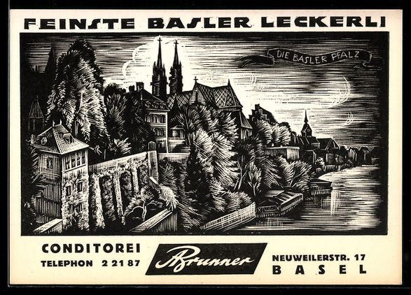 Autres collections & raretés: Vertreterkarte Basel, Conditorei Brunner – D'occasion à Berlin par bartko-reher