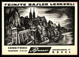 Vertreterkarte Basel, Conditorei Brunner