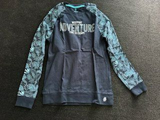 WE Langarm Shirt blau gemustert 158/164