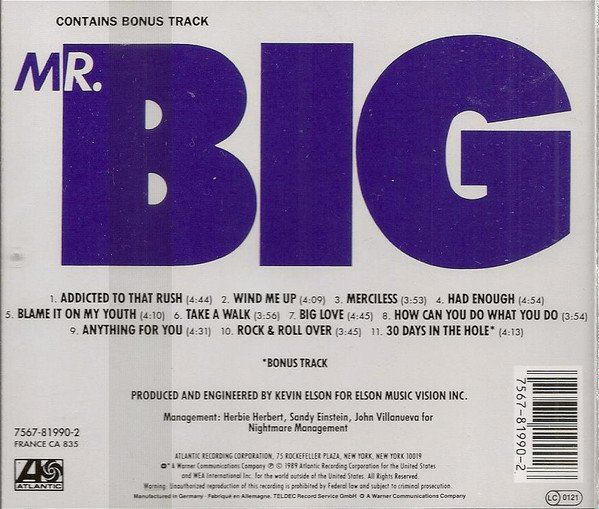 CD: Mr. Big – Mr. Big – Usato da St.Gallen venduto da jalamusic 1