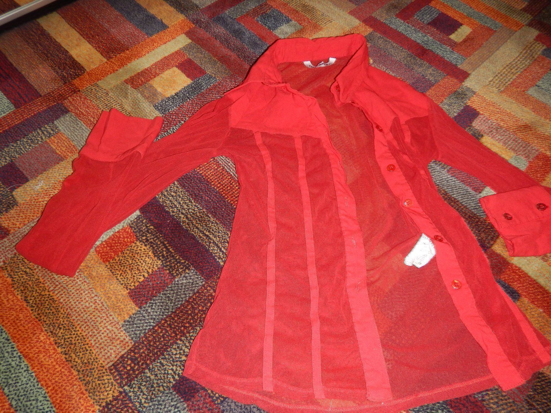 Camicette: Blusa rossa trasparente in pizzo – Usato da Coldrerio venduto da camillo71 5