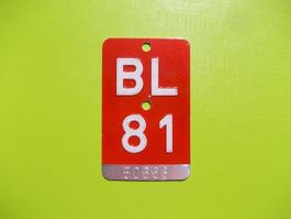 Velonummer / Fahrradnummer  BL 81