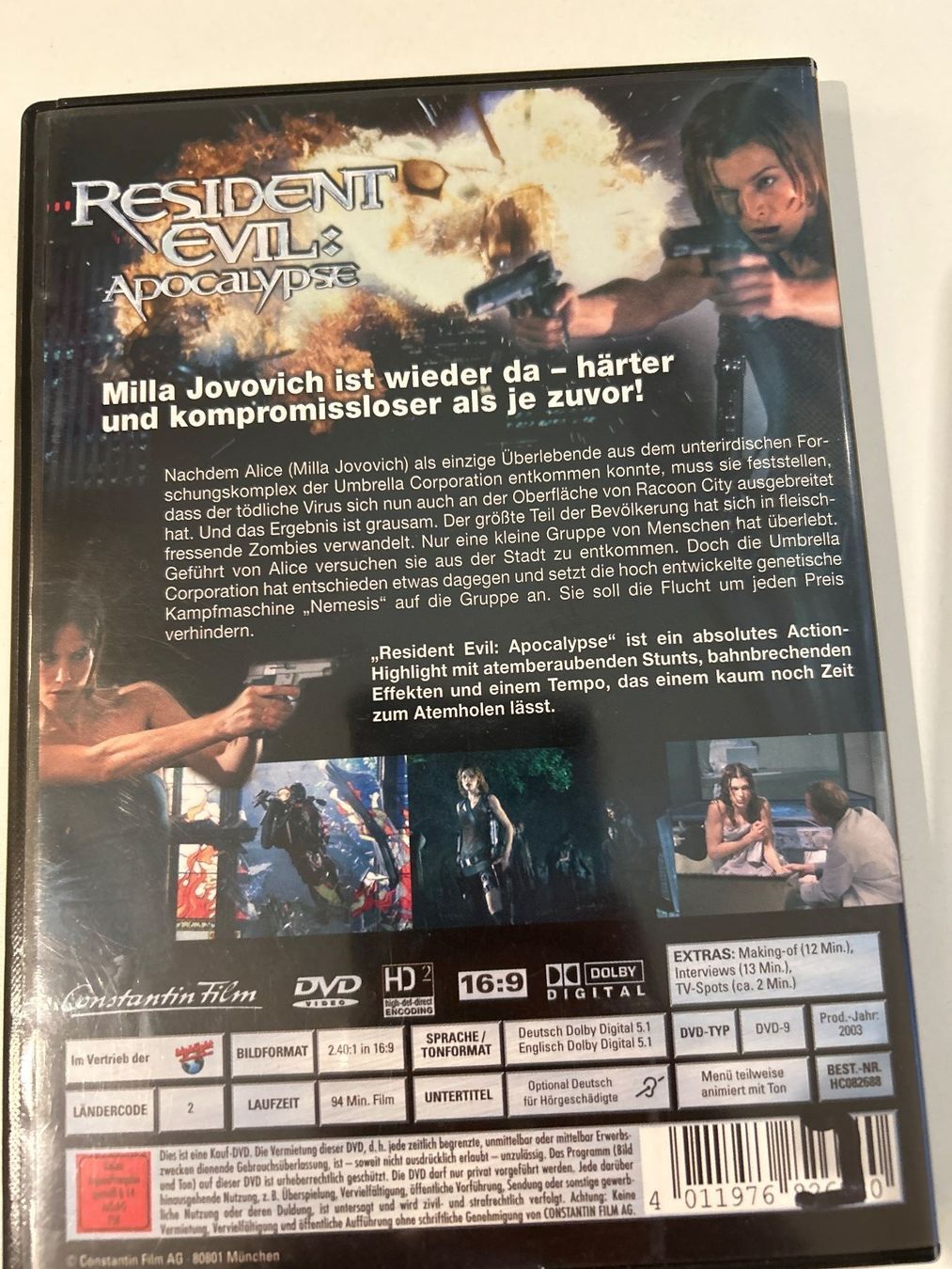 Tutti i DVDs: DVD- Resident Evil: Apocalypse – Usato da Guntershausen venduto da Gloominati 1