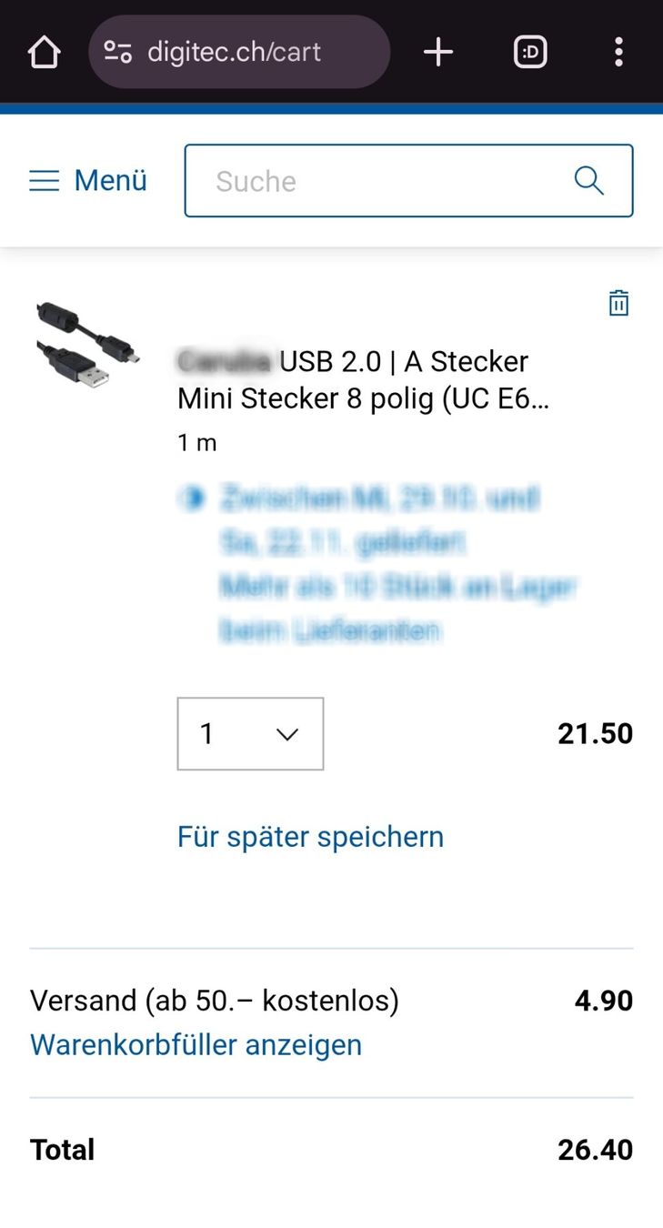 Cavi: UC-E6 8pin Mini USB Kabel für Digitalkameras / cable / Cavo – Nuovo e nell'imballaggio originale da Uster venduto da -FPS- 5