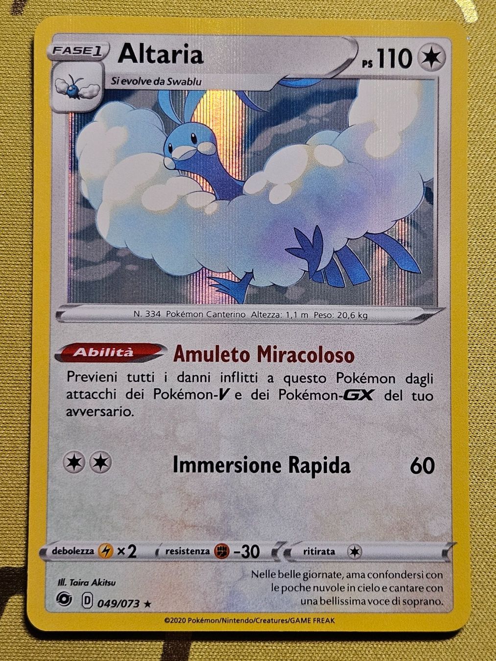Pokémon Carte collezionabili: Champion's Path - Altaria 049/073 IT – Usato da Bellinzona venduto da Pokemarco