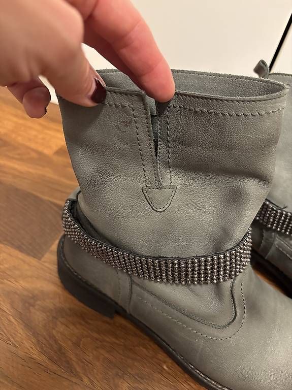 Scarpe da donna: Stiefeletten Grau/Blau aus Leder - Gr. 36 – Usato da Zürich venduto da FedeSara 1