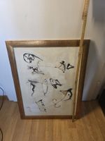 Abstraktes Bild mit Holzrahmen 50x70 cm