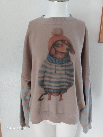 Winterpullover mit Dackel Motiv, Grösse XL, neu