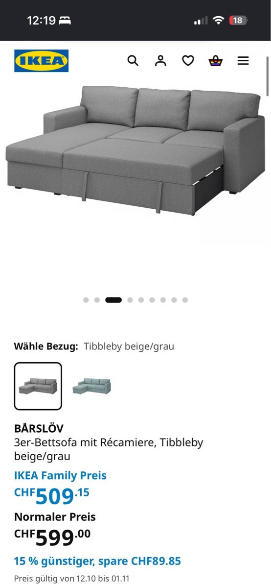 Sofas: Sofa / 3er-Bettsofa mit Récamiere – D'occasion à Roggwil TG par Flohmarkt_Lupo 1