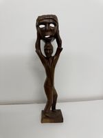 Holzfigur maskentragende Figur geschnitzt guter Zustand