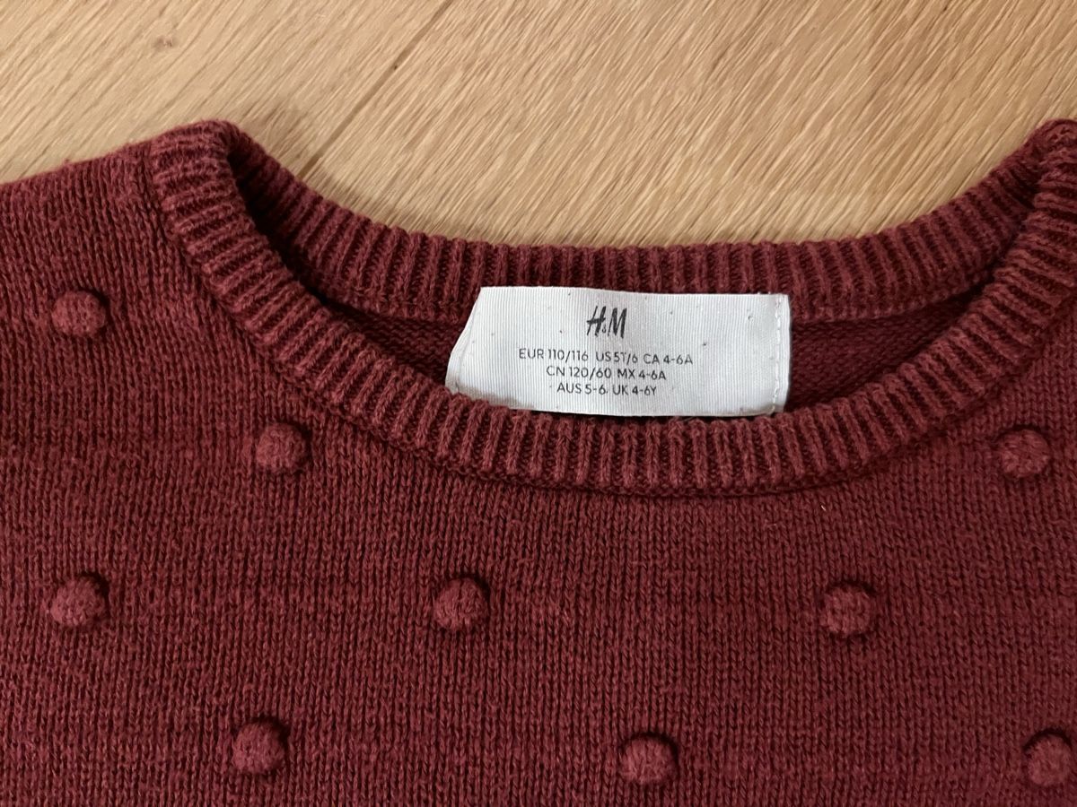 H&M Pullover & Sweatshirts: Dark red knit sweater, size 110/116 – Gebraucht aus Planken von R4gskL7 1