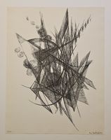 Hans Aeschbacher Lithografie 1964, 5/150 Skulpteur
