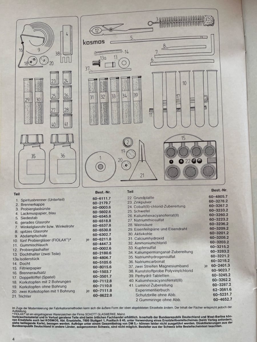 Kit di costruzioni: Kosmos Experimentierkasten Chemie 1987 – Usato da Lichtensteig venduto da jumisajoja 9