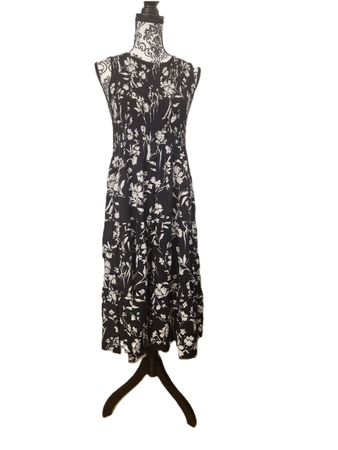 Sommerkleid schwarz-weiss Blumenmuster Gr.M